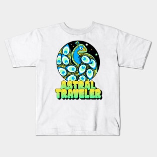 Trippy Peacock Astral Traveler Kids T-Shirt